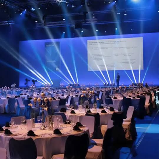 Gala dinner with stage lights